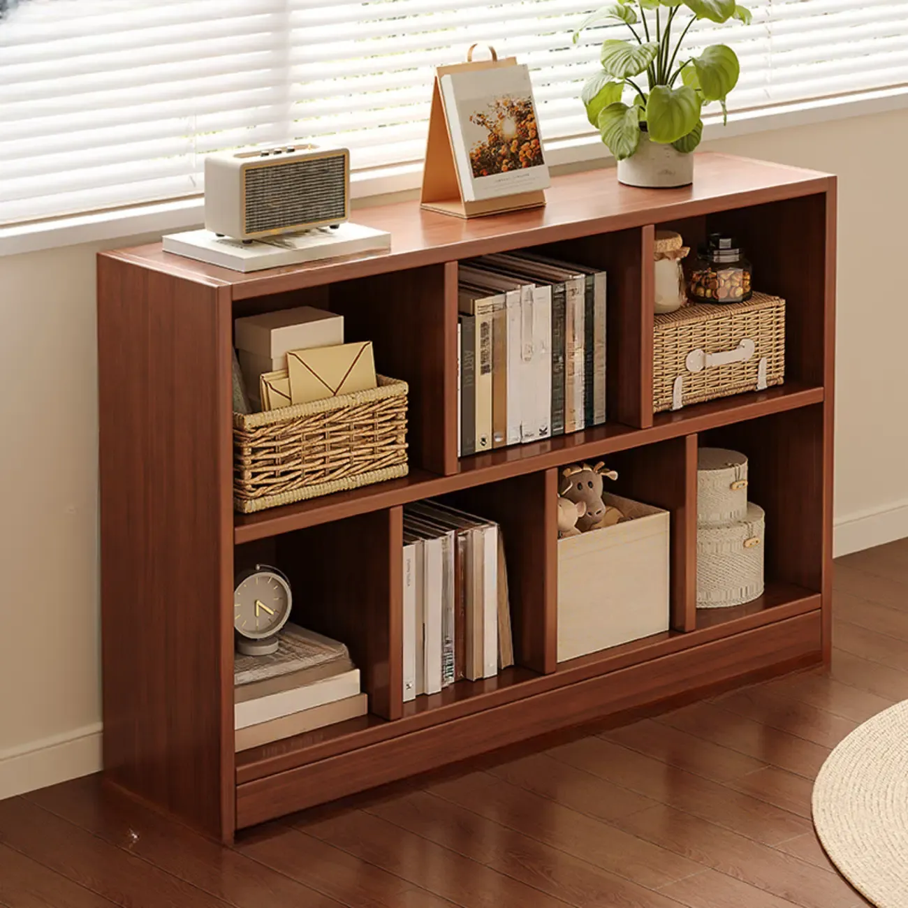Modern Wooden Compact Bookcase Home Office Shelves Image - 12