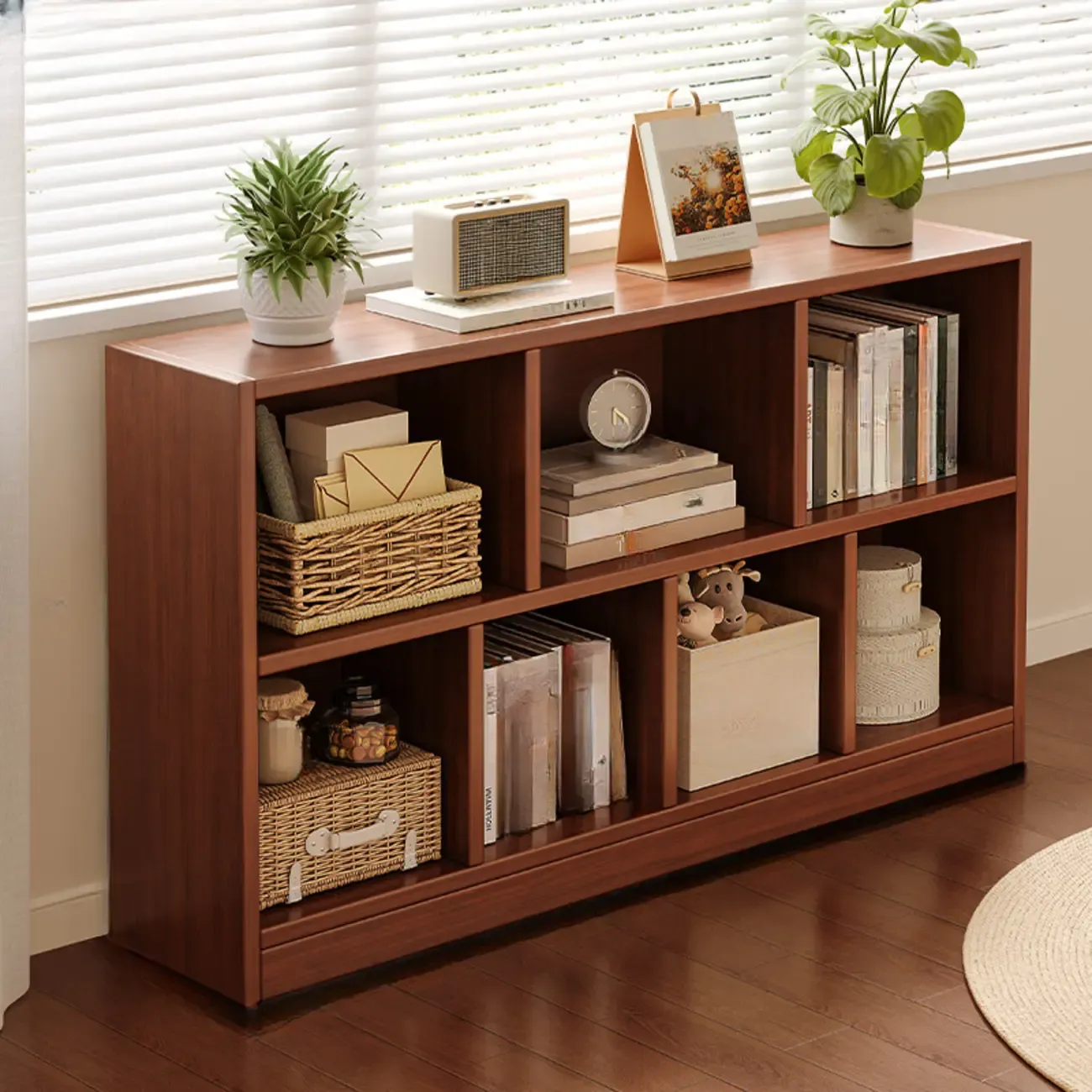 Modern Wooden Compact Bookcase Home Office Shelves Image - 13