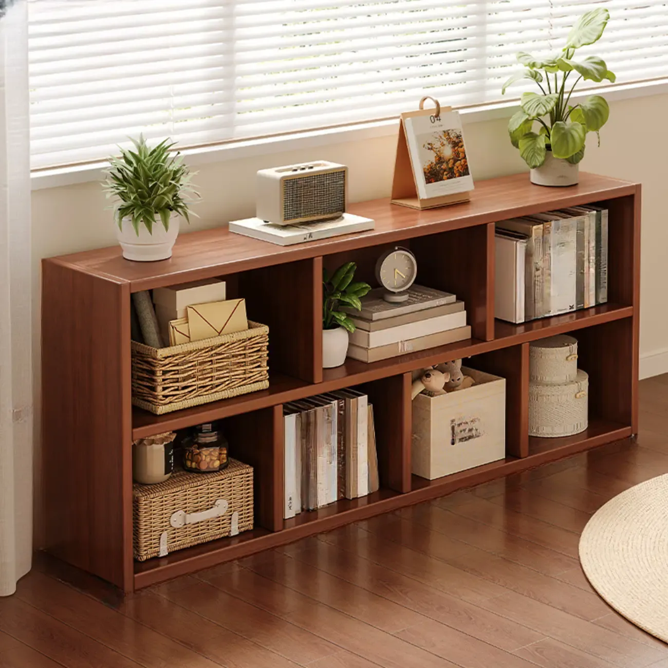 Modern Wooden Compact Bookcase Home Office Shelves Image - 15