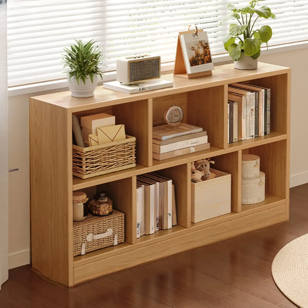 Modern Wooden Compact Bookcase Home Office Shelves Image - 16