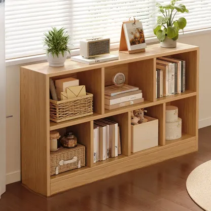 Modern Wooden Compact Bookcase Home Office Shelves Image - 16