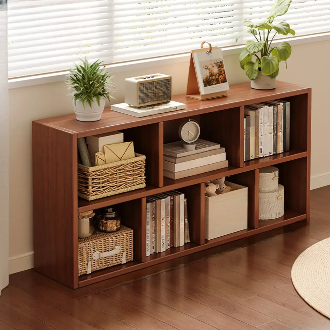 Modern Wooden Compact Bookcase Home Office Shelves Image - 17