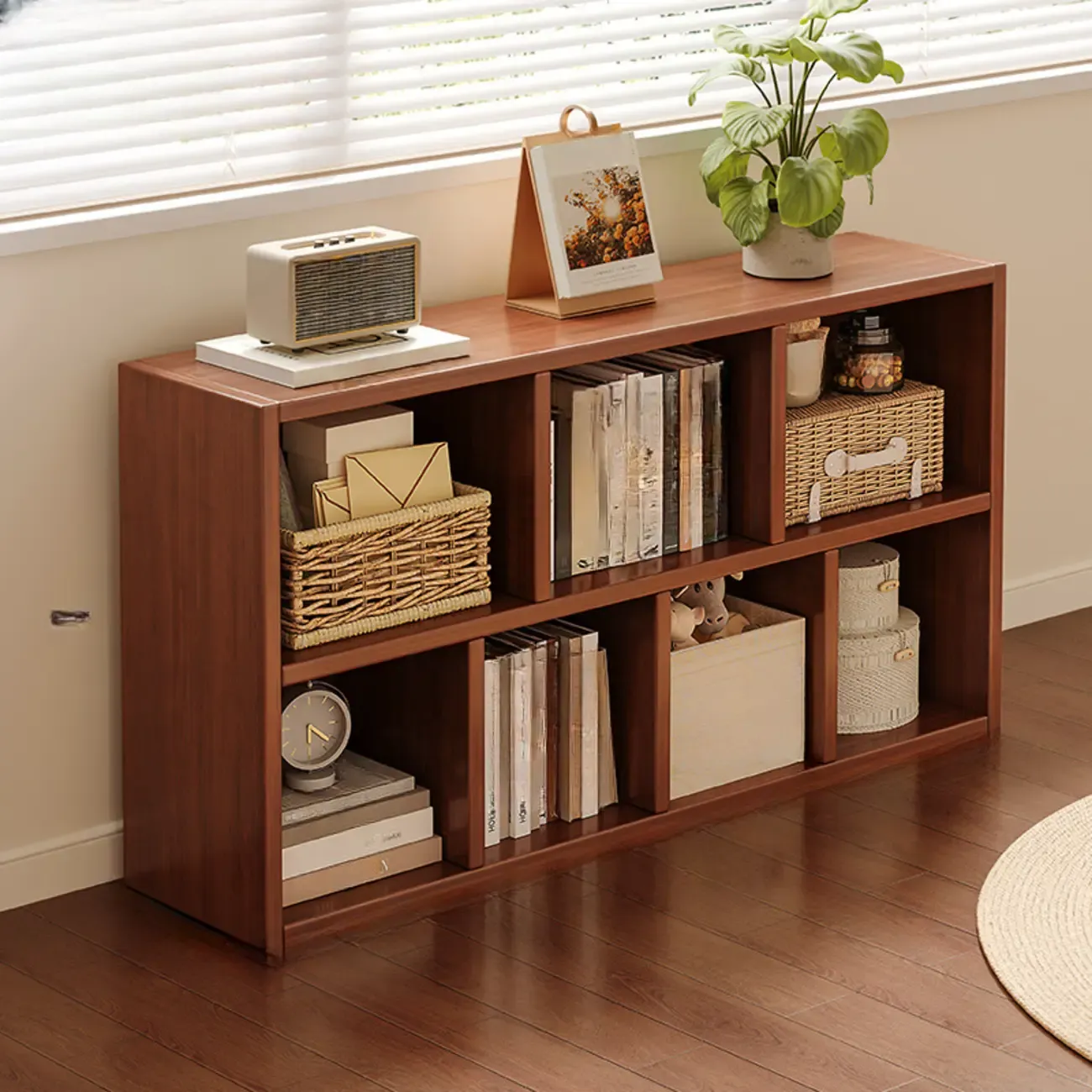 Modern Wooden Compact Bookcase Home Office Shelves Image - 18