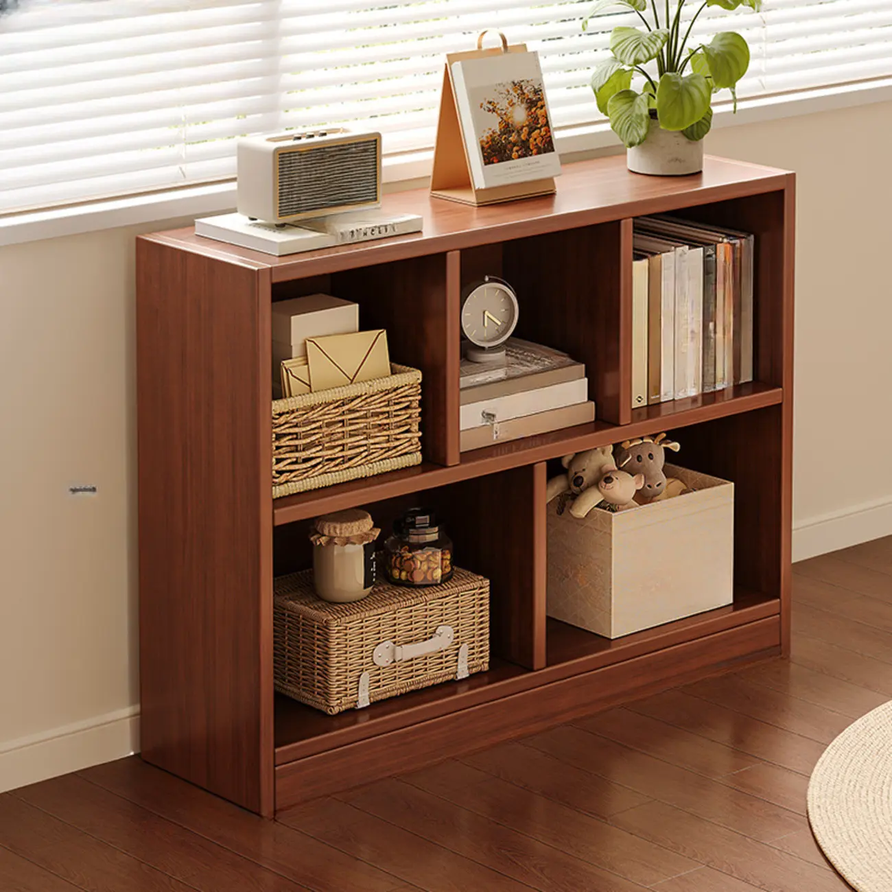 Modern Wooden Compact Bookcase Home Office Shelves Image - 2 | homeyfad