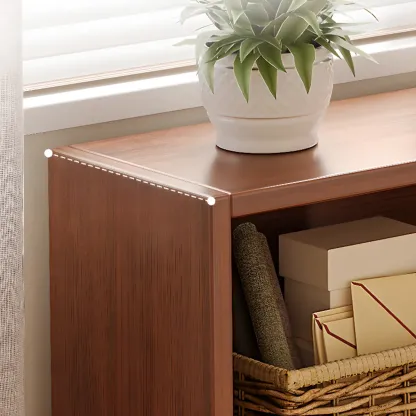Modern Wooden Compact Bookcase Home Office Shelves Image - 20