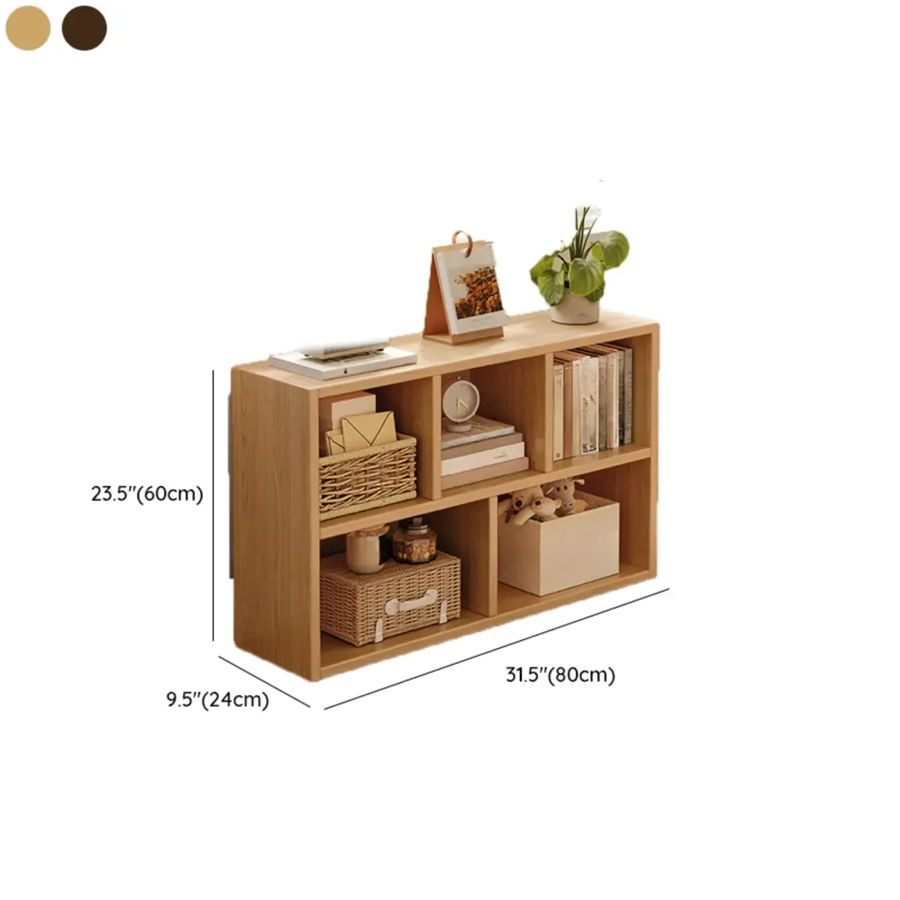 Modern Wooden Compact Bookcase Home Office Shelves #size