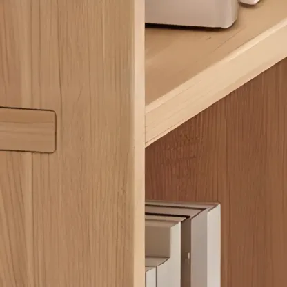 Natural Wood Horizontal Bookcase Cube Organizer Image - 19