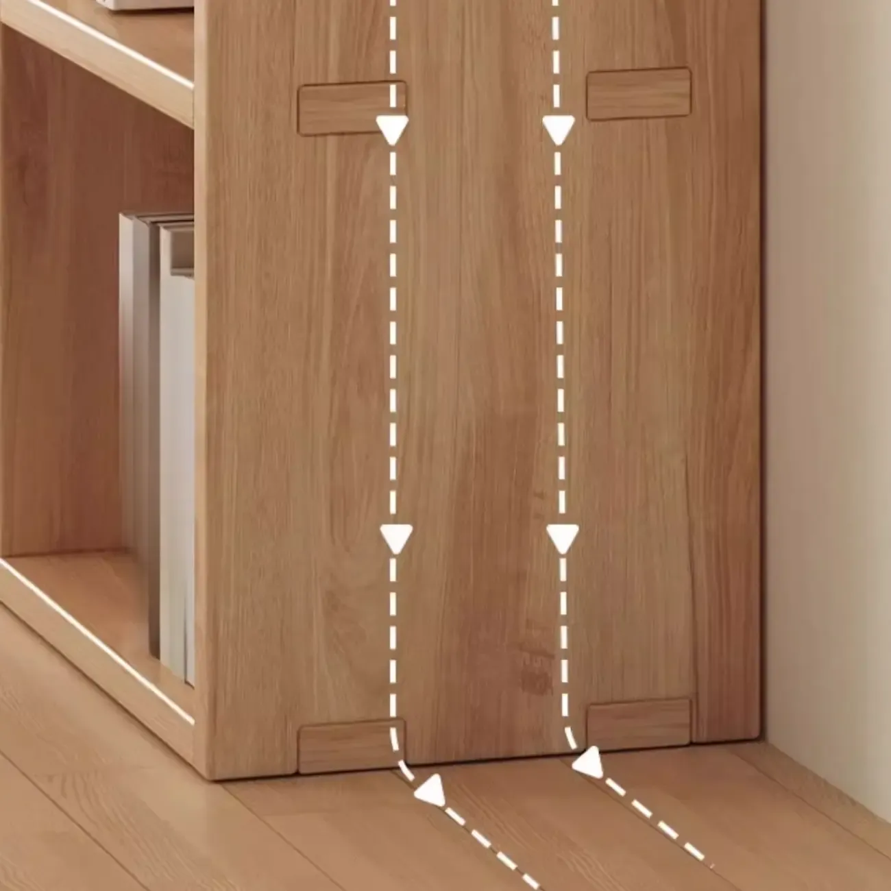 Natural Wood Horizontal Bookcase Cube Organizer Image - 20