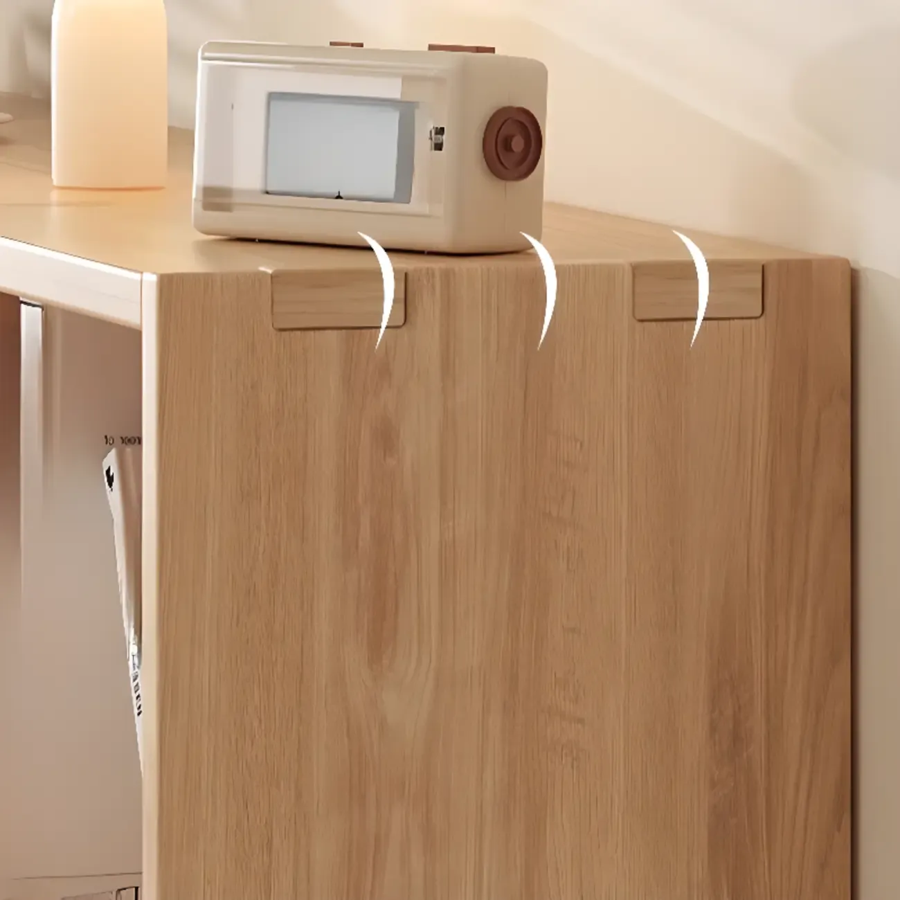 Natural Wood Horizontal Bookcase Cube Organizer Image - 17