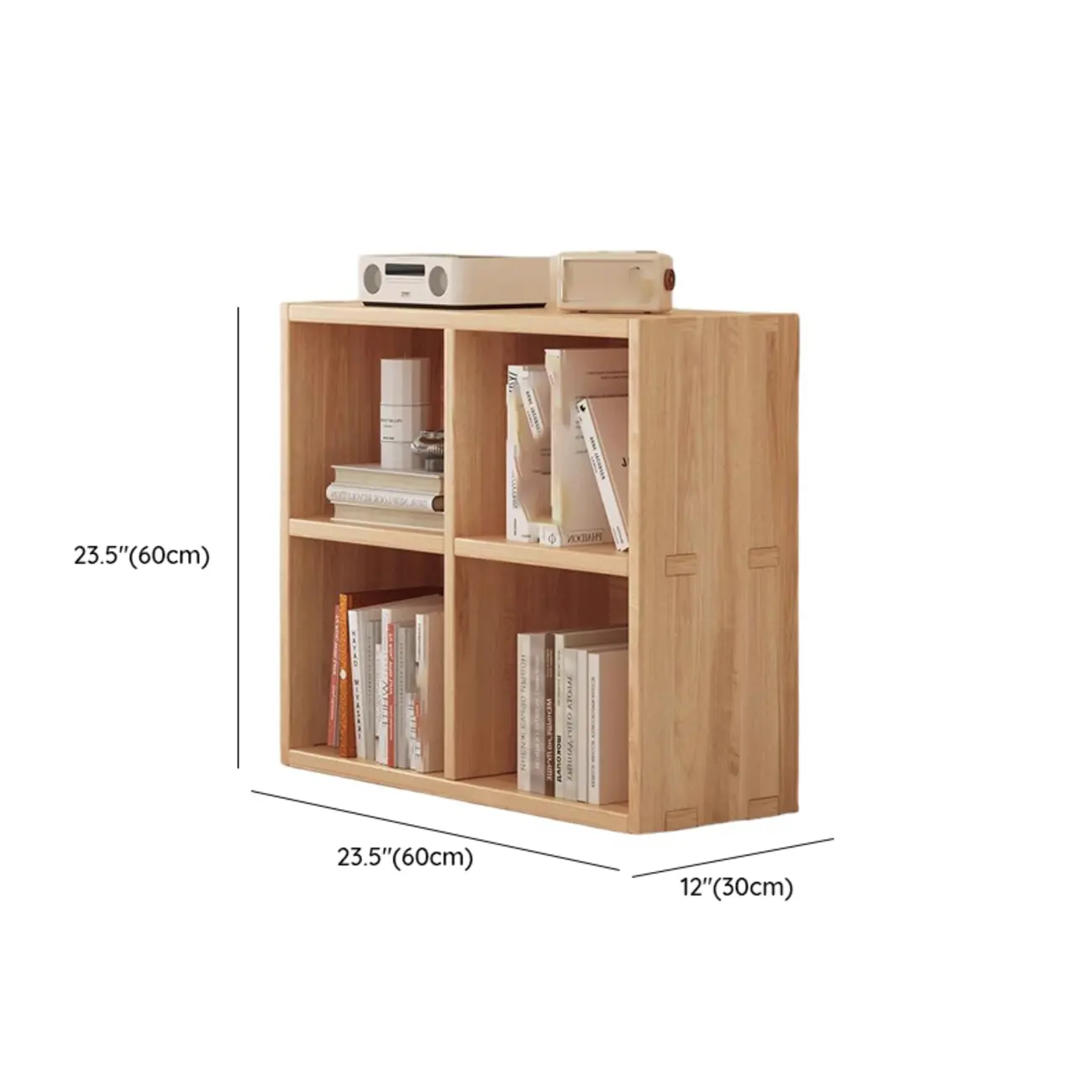Natural Wood Horizontal Bookcase Cube Organizer #size | homeyfad