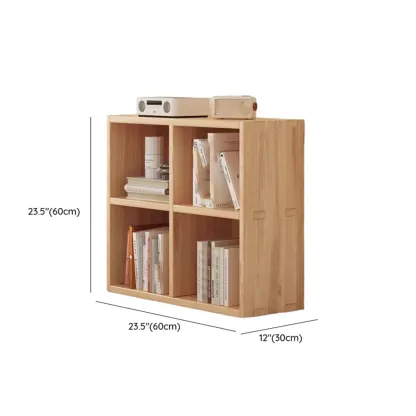 Natural Wood Horizontal Bookcase Cube Organizer #size