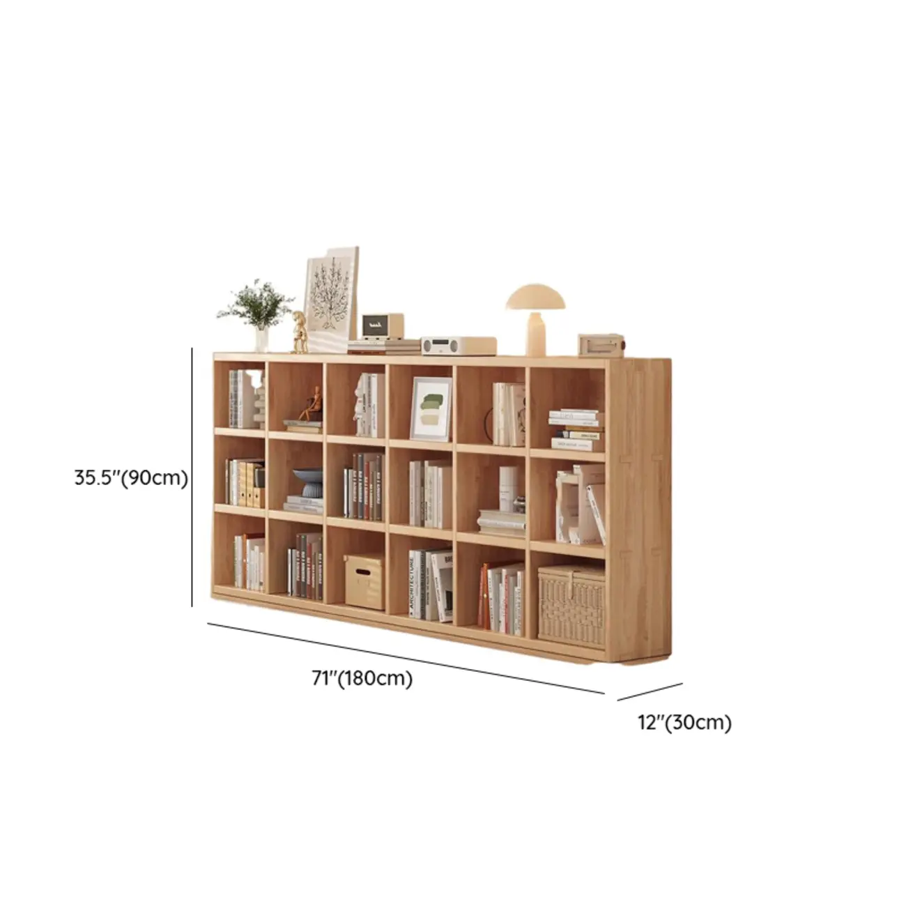Natural Wood Horizontal Bookcase Cube Organizer Image - 25 | homeyfad