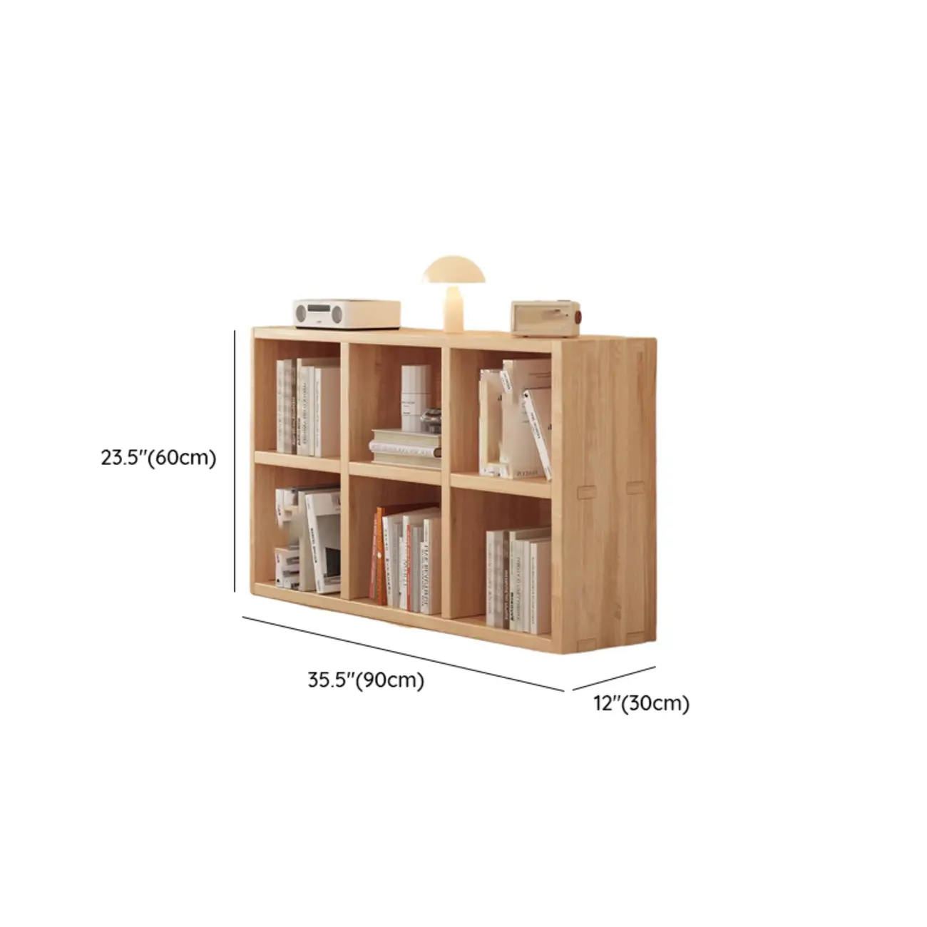 Natural Wood Horizontal Bookcase Cube Organizer Image - 26 | homeyfad