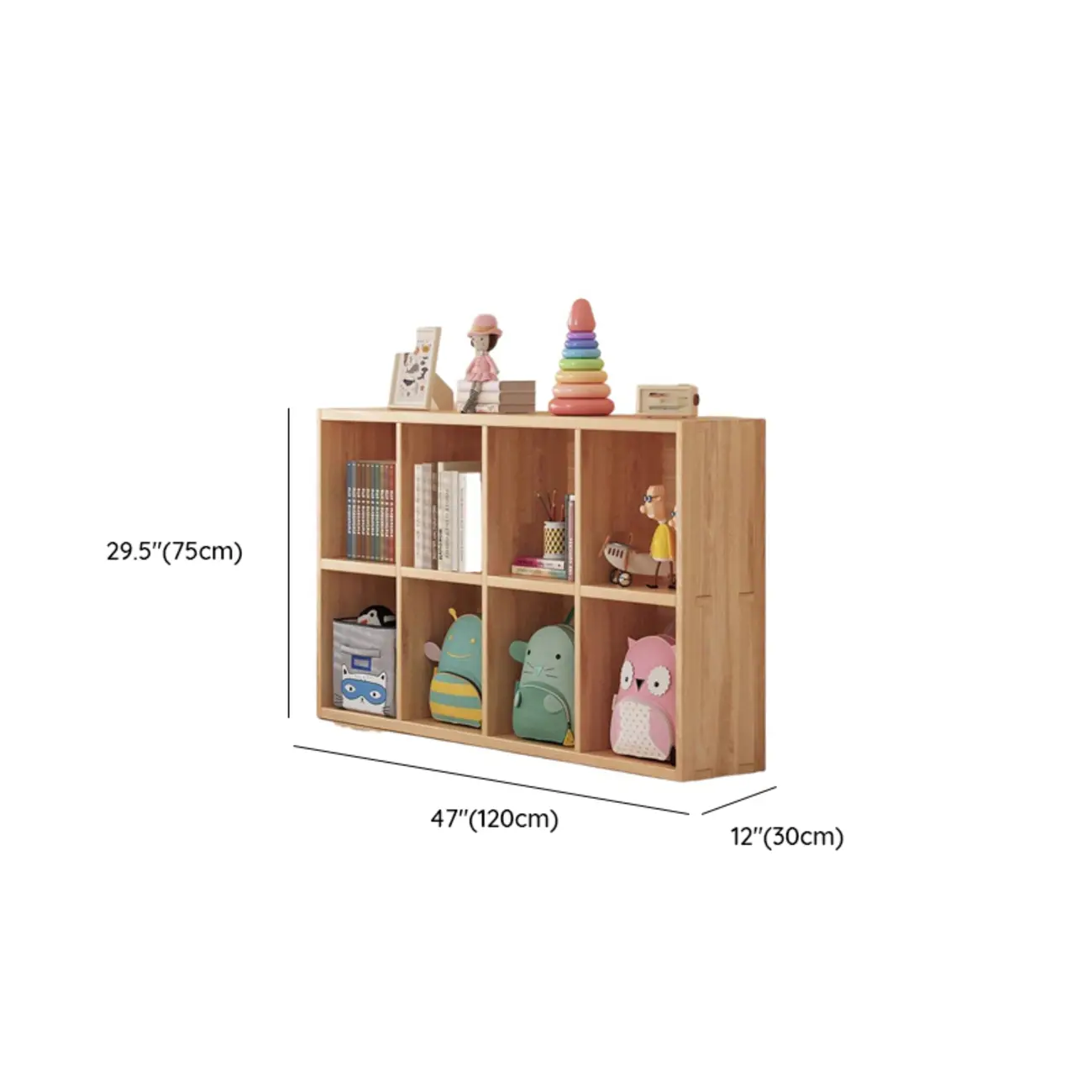 Natural Wood Horizontal Bookcase Cube Organizer Image - 27 | homeyfad
