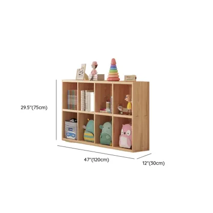 Natural Wood Horizontal Bookcase Cube Organizer Image - 27