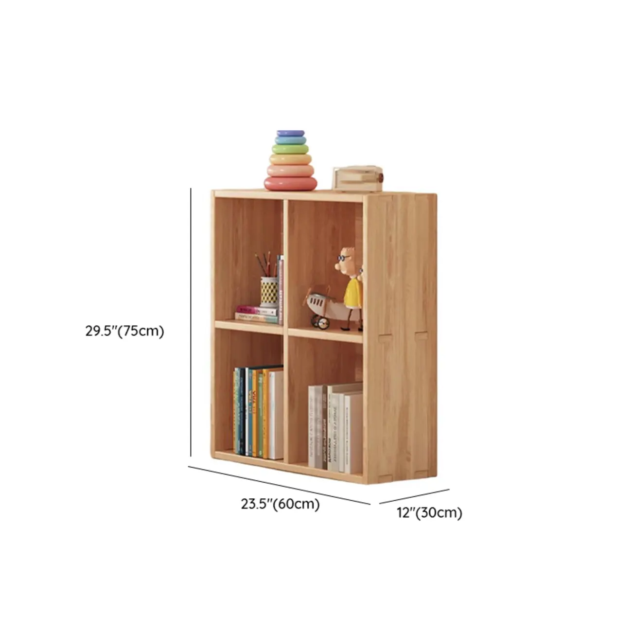 Natural Wood Horizontal Bookcase Cube Organizer Image - 28 | homeyfad