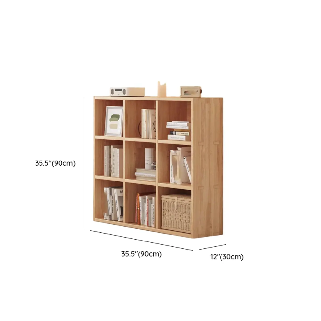 Natural Wood Horizontal Bookcase Cube Organizer Image - 29 | homeyfad