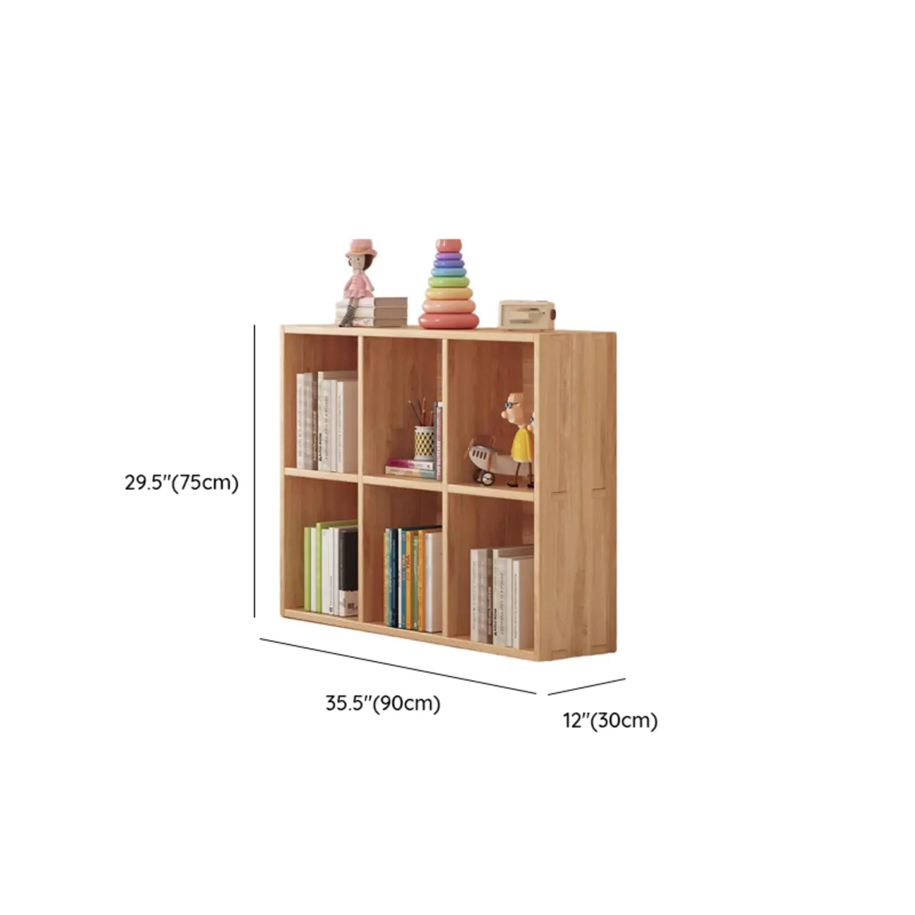 Natural Wood Horizontal Bookcase Cube Organizer Image - 35 | homeyfad