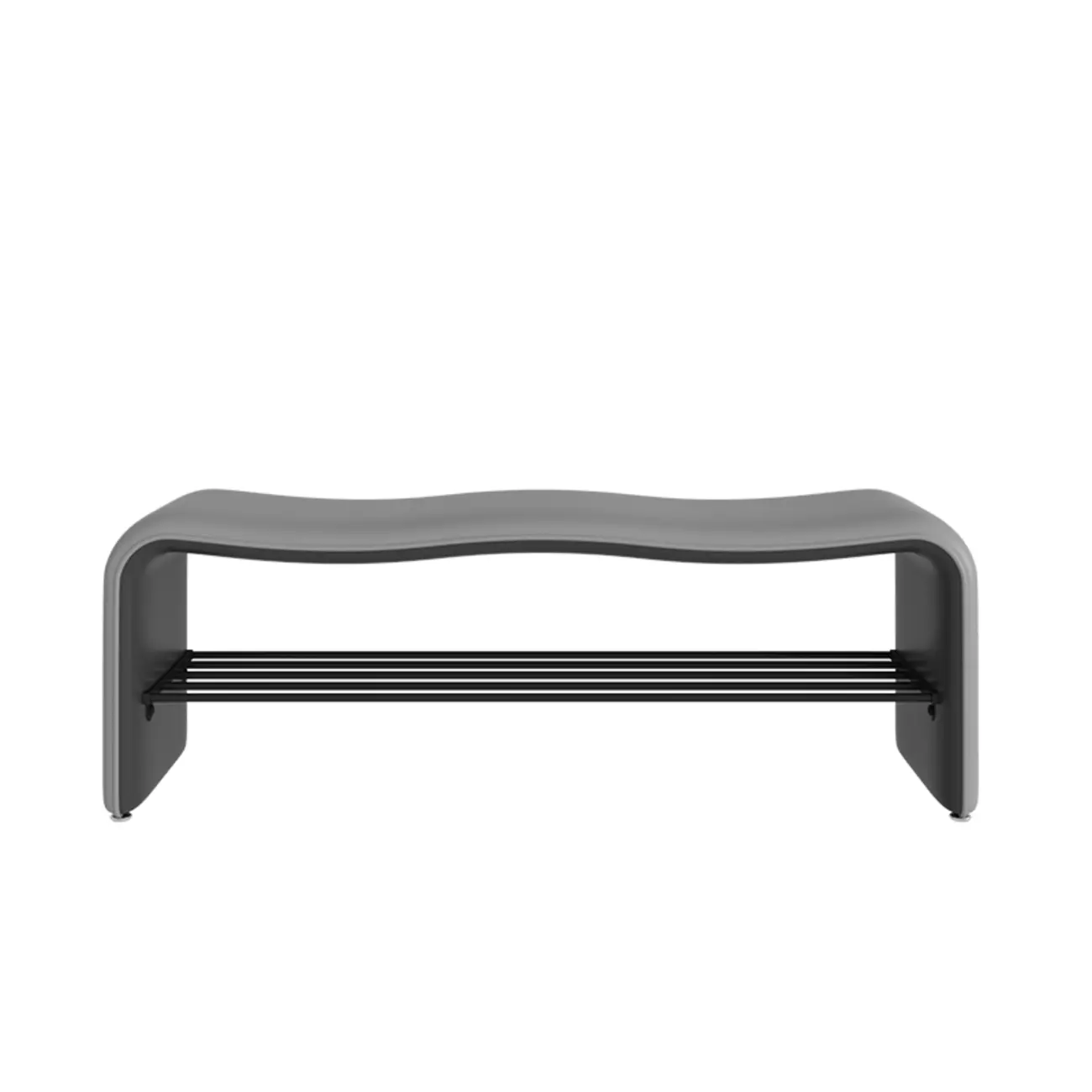 2-Seat Upholstered Metal Solid Color Storage Entryway Bench Image - 9 | homeyfad
