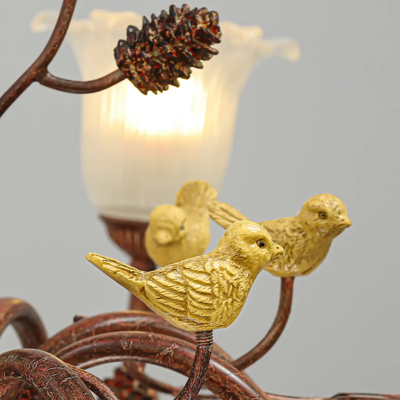 Modern 6-Light Vintage Floral Bell Chandelier Adjustable Height  Image - 7 | homeyfad