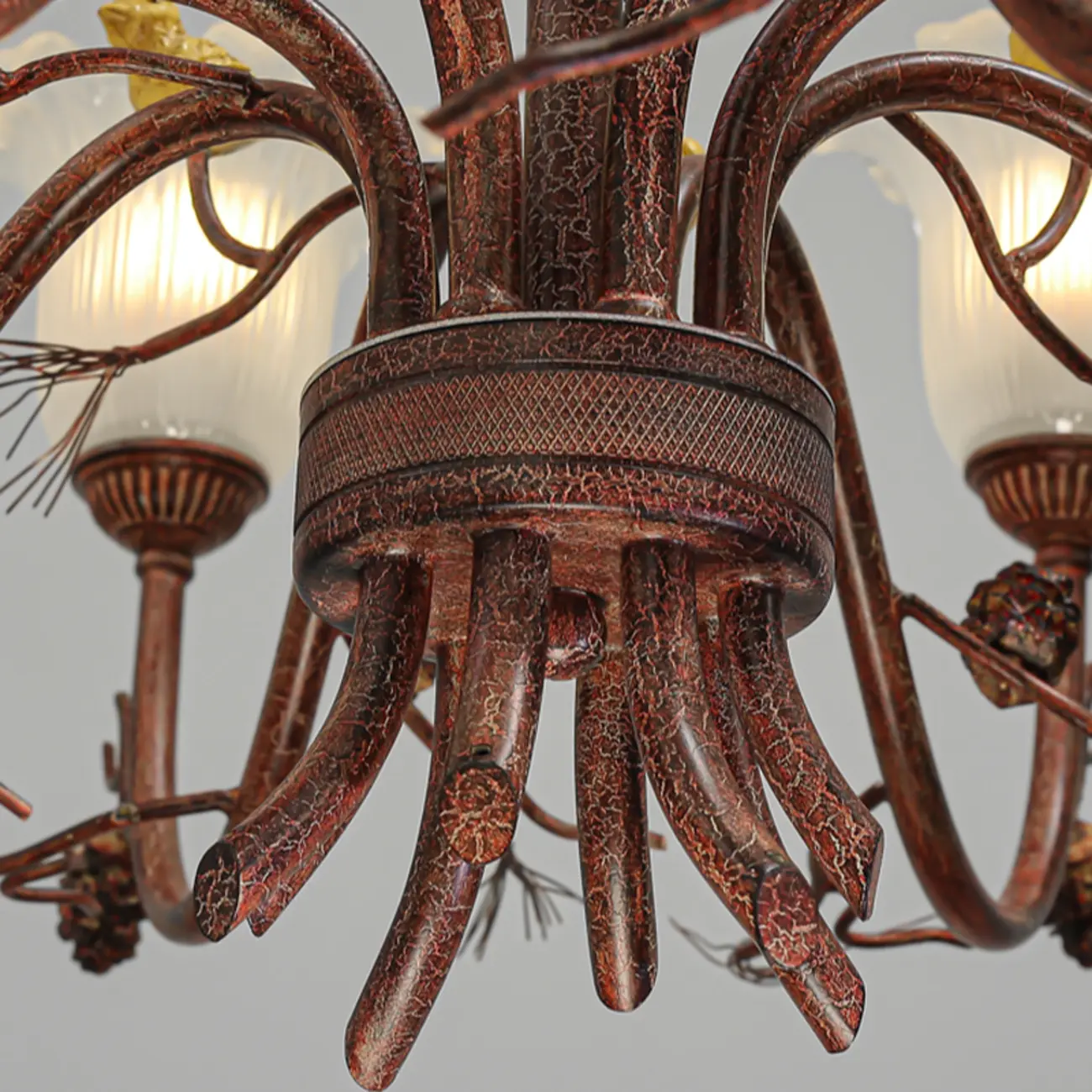 Modern 6-Light Vintage Floral Bell Chandelier Adjustable Height  Image - 9 | homeyfad