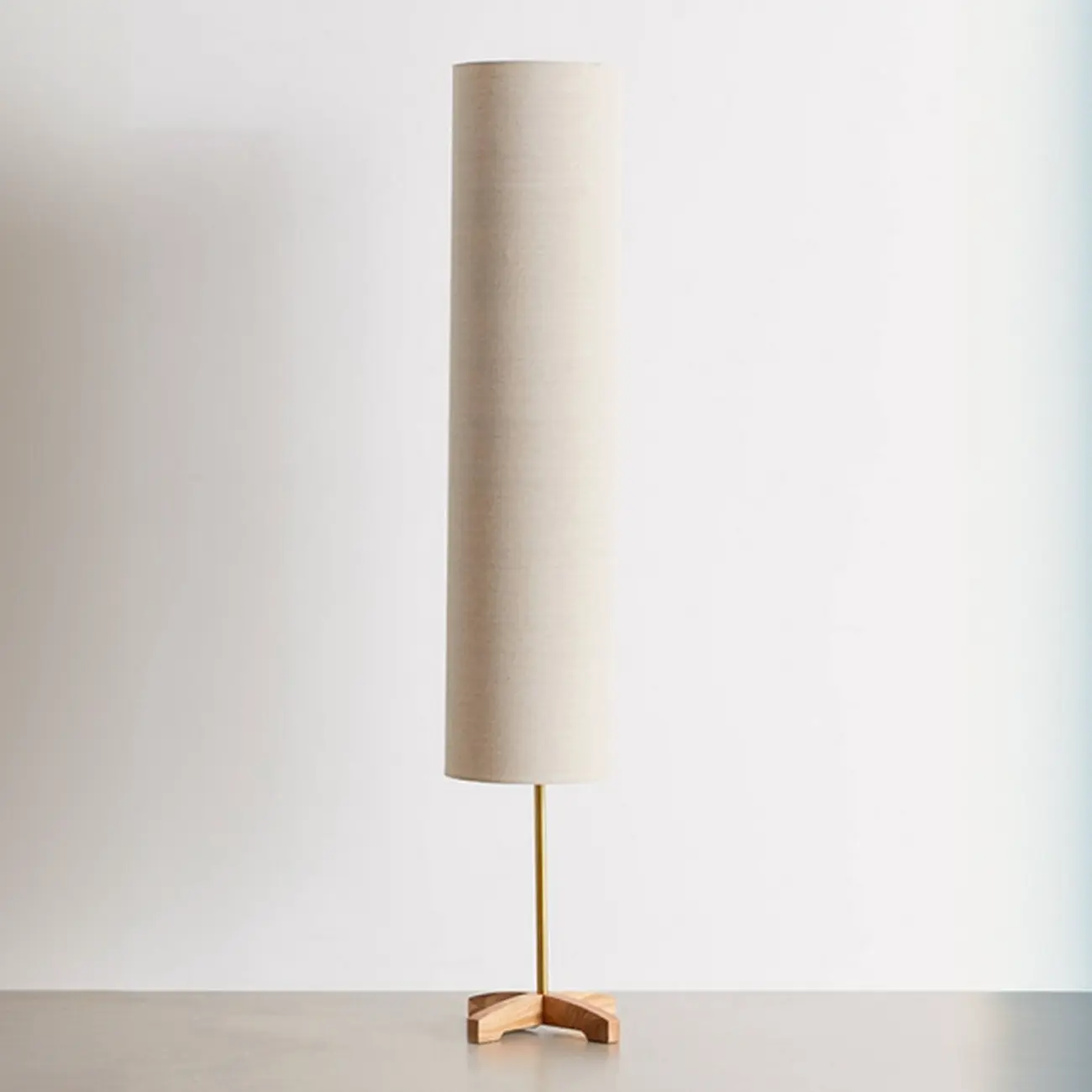 Cylinder Wood Task Floor Lamp in Fabric Shade for Bedroom Image - 3 | homeyfad
