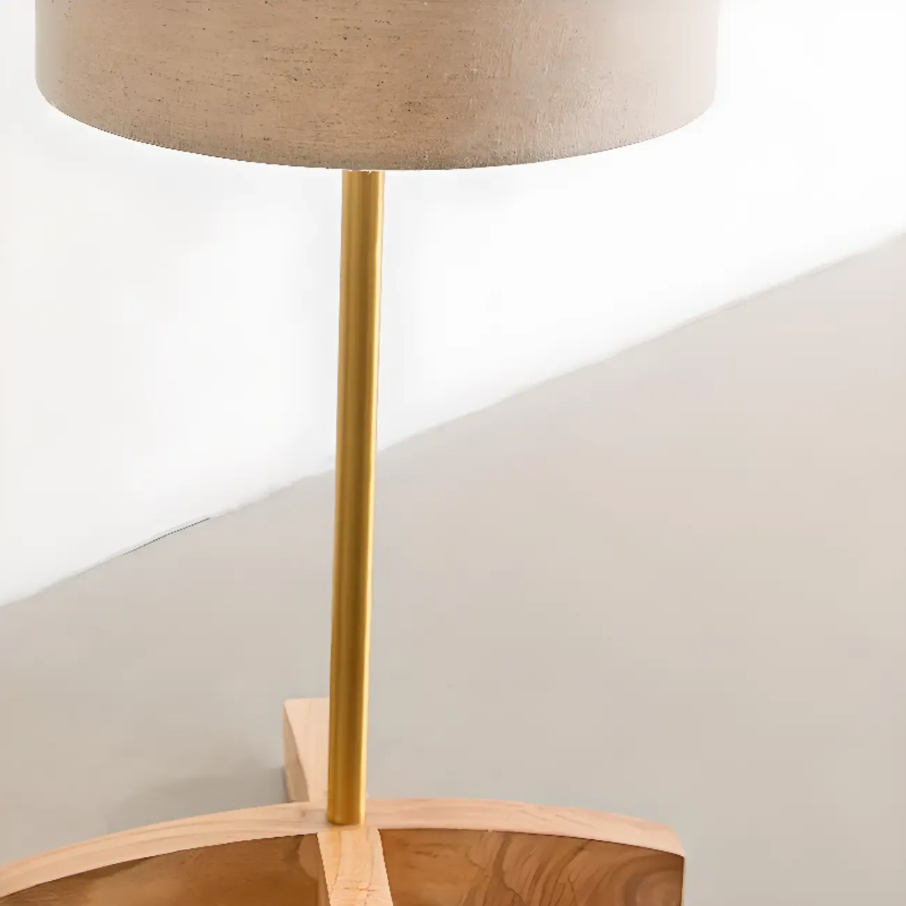 Cylinder Wood Task Floor Lamp in Fabric Shade for Bedroom Image - 5