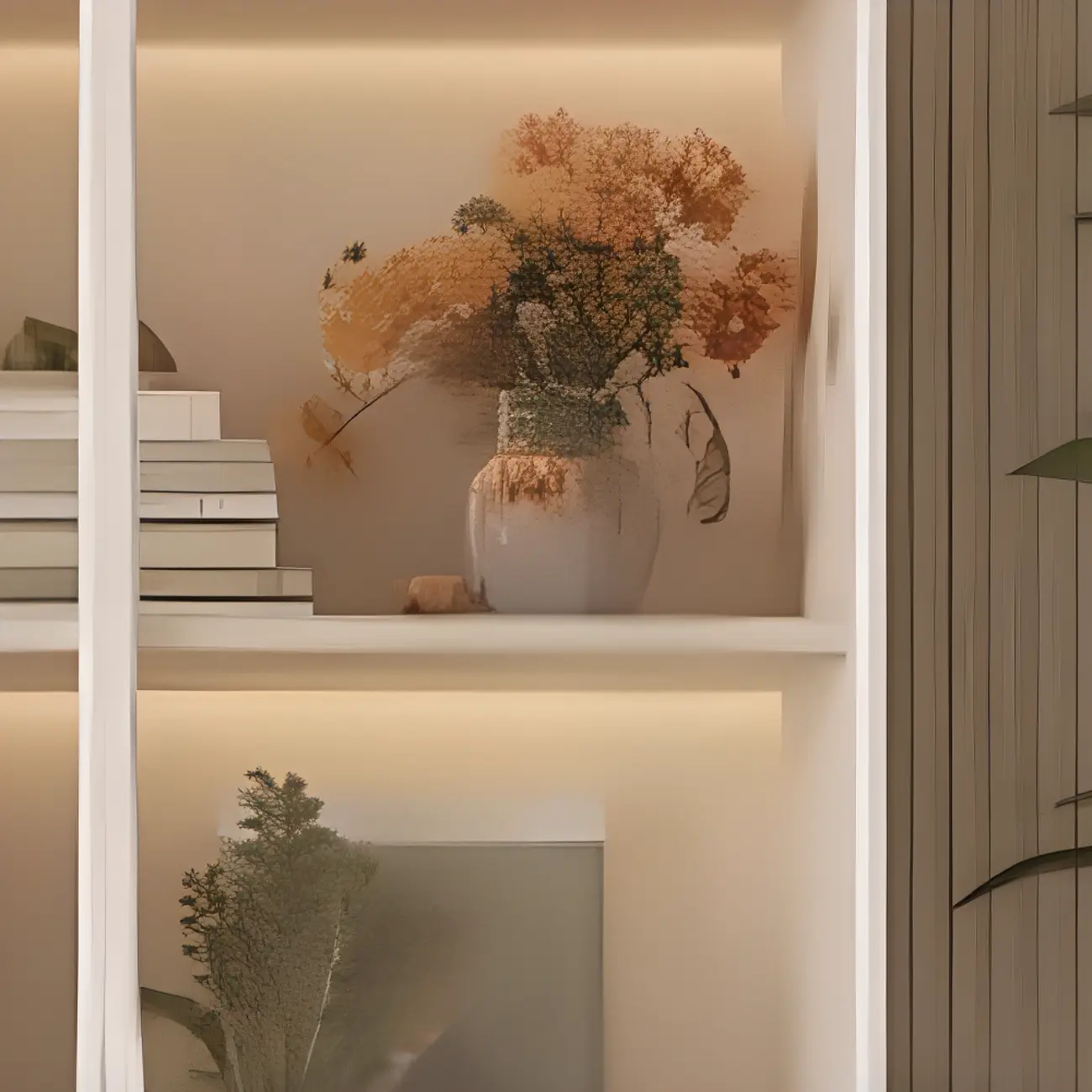 White Modern LLarge Wood Wine Cabinet with Glass Doors Image - 13 | homeyfad