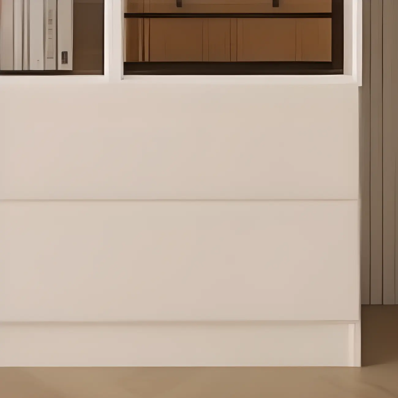 White Modern LLarge Wood Wine Cabinet with Glass Doors Image - 14 | homeyfad