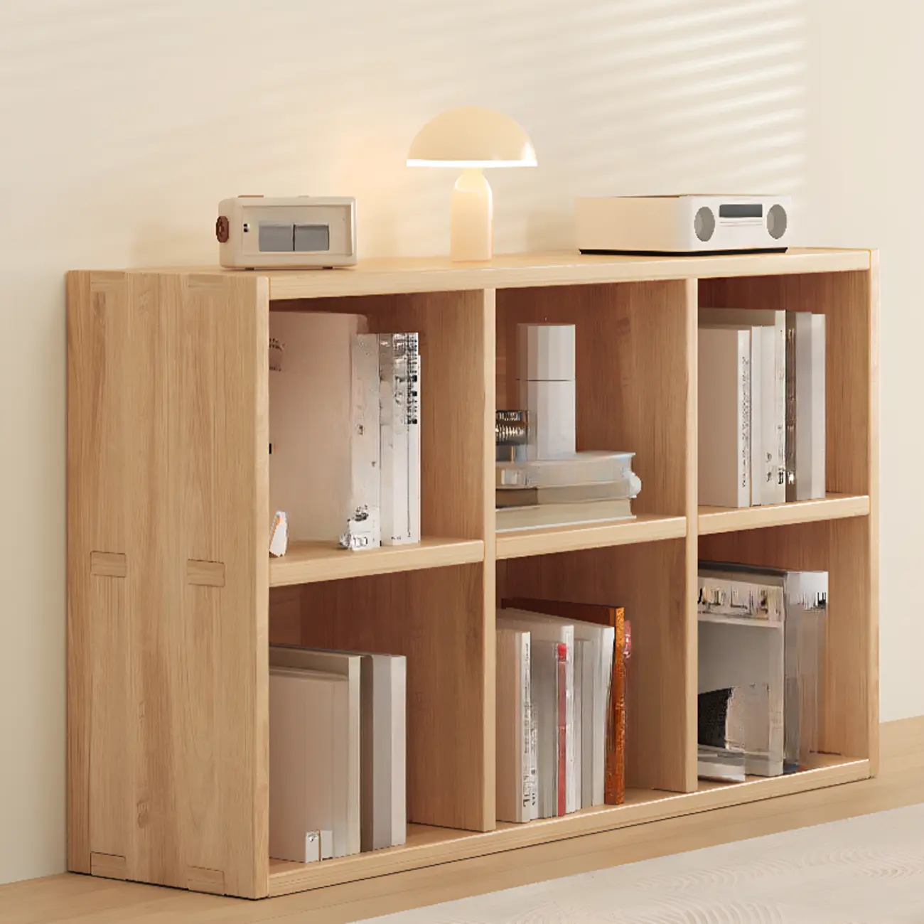 Modern Modular Rectangular Lateral Pine Wood Bookcase Image - 17 | homeyfad