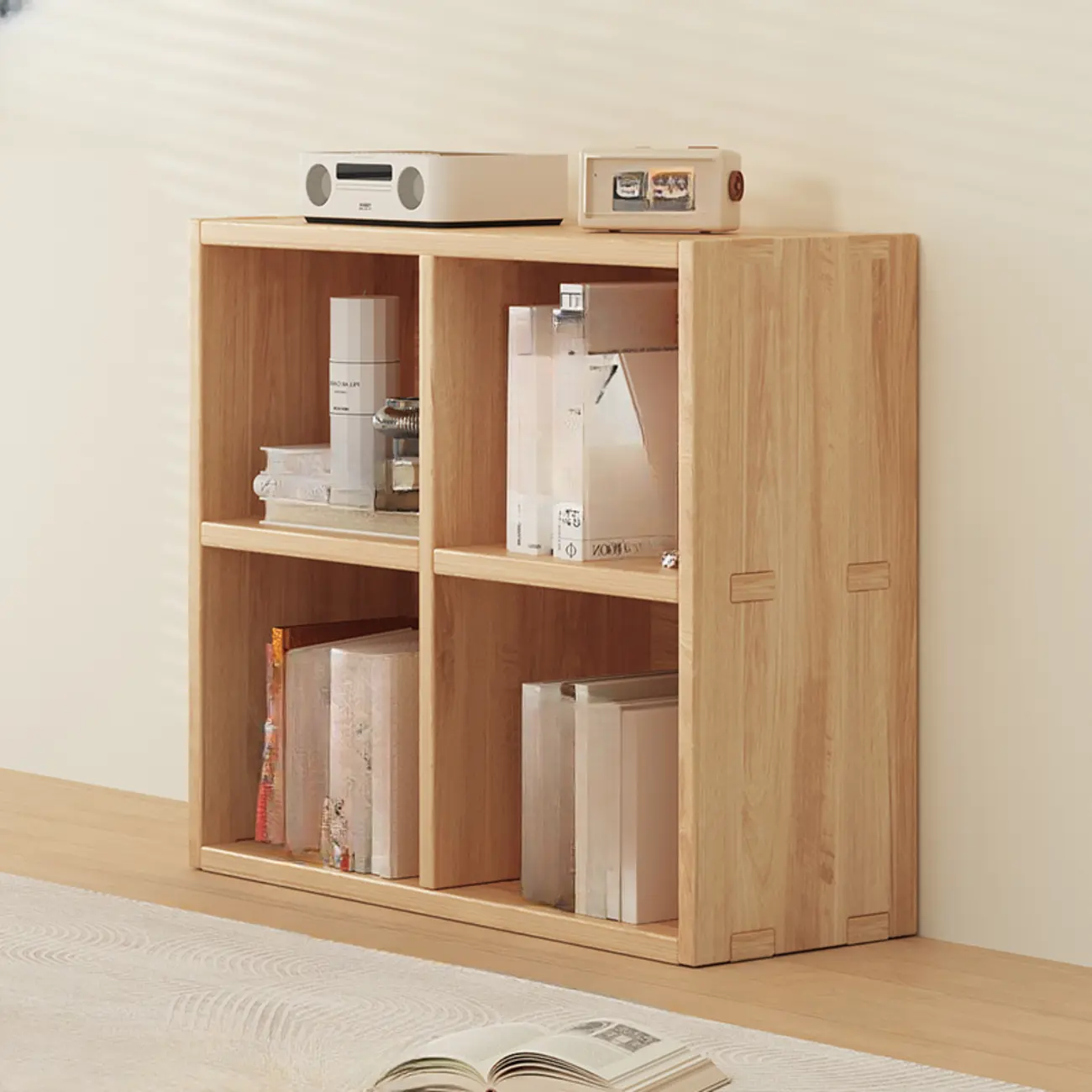 Modern Modular Rectangular Lateral Pine Wood Bookcase Image - 2 | homeyfad