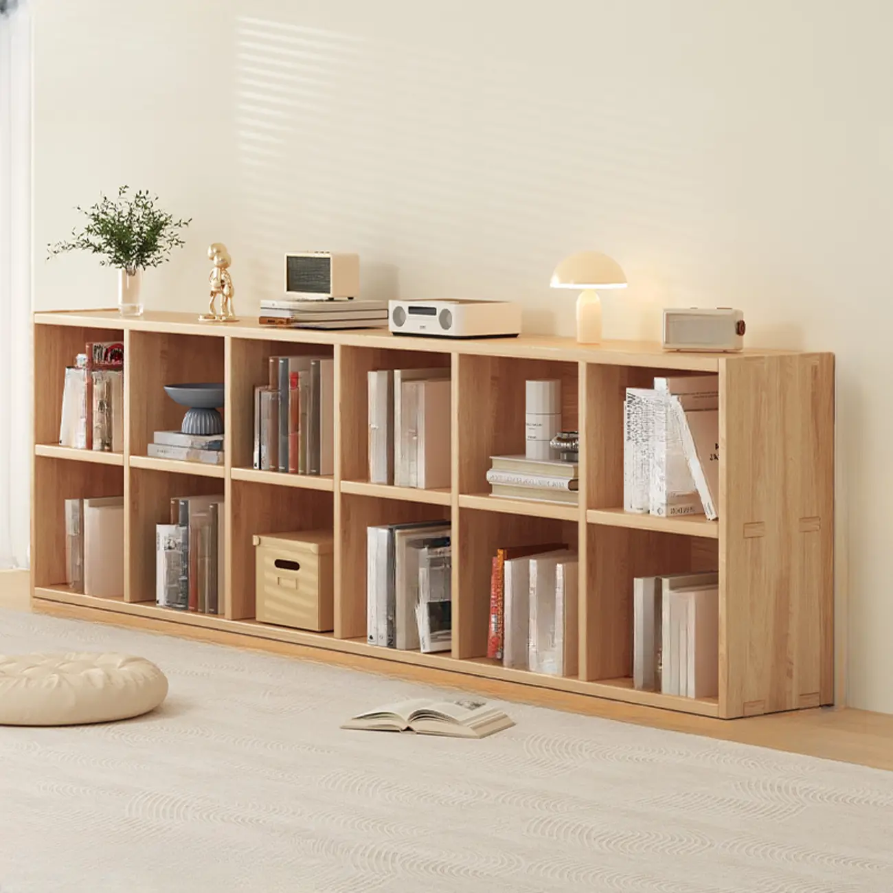 Modern Modular Rectangular Lateral Pine Wood Bookcase Image - 15 | homeyfad