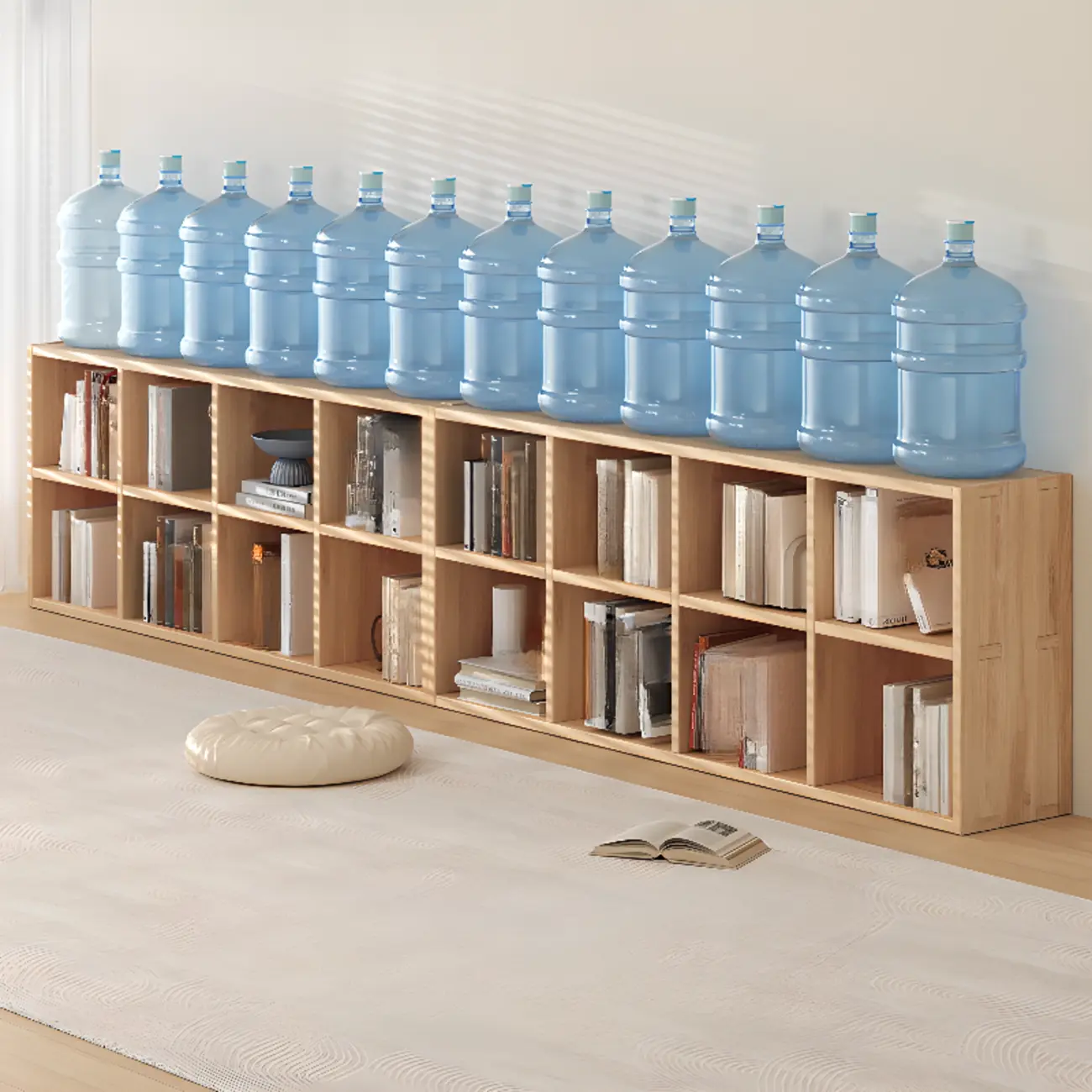 Modern Modular Rectangular Lateral Pine Wood Bookcase Image - 16 | homeyfad