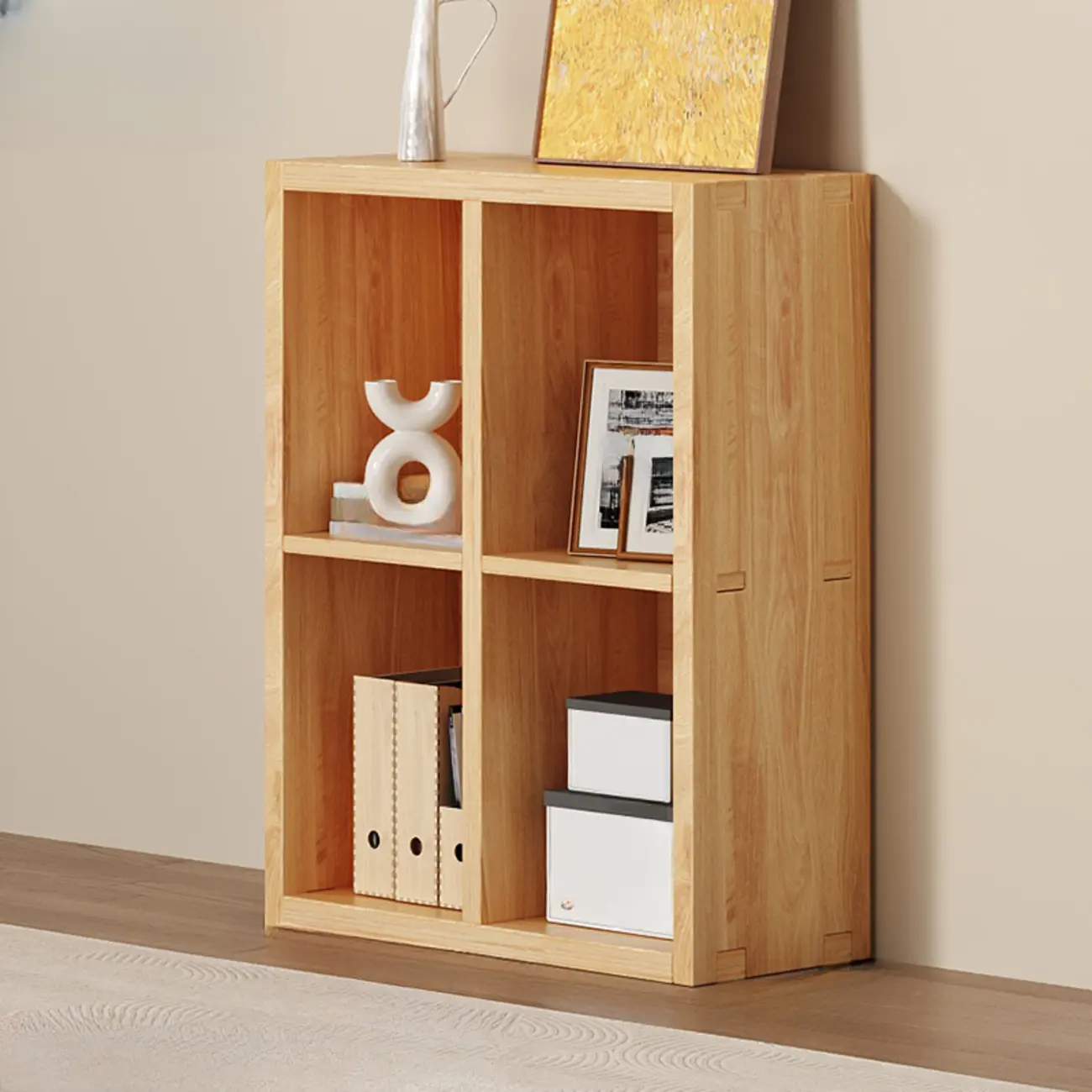 Modern Modular Rectangular Lateral Pine Wood Bookcase Image - 3 | homeyfad