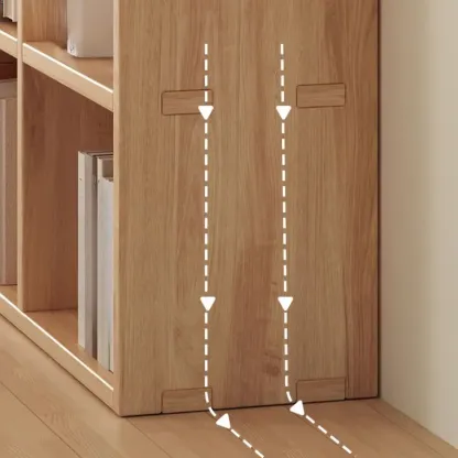 Modern Modular Rectangular Lateral Pine Wood Bookcase Image - 20