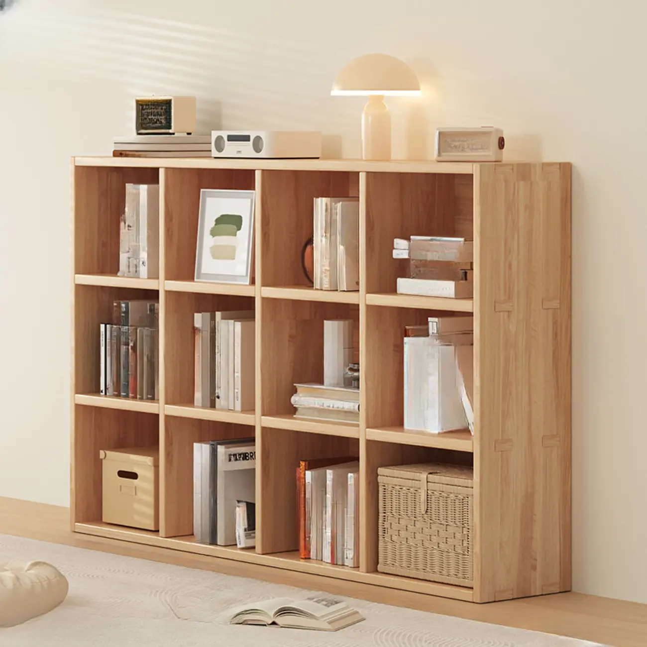 Modern Modular Rectangular Lateral Pine Wood Bookcase Image - 7 | homeyfad