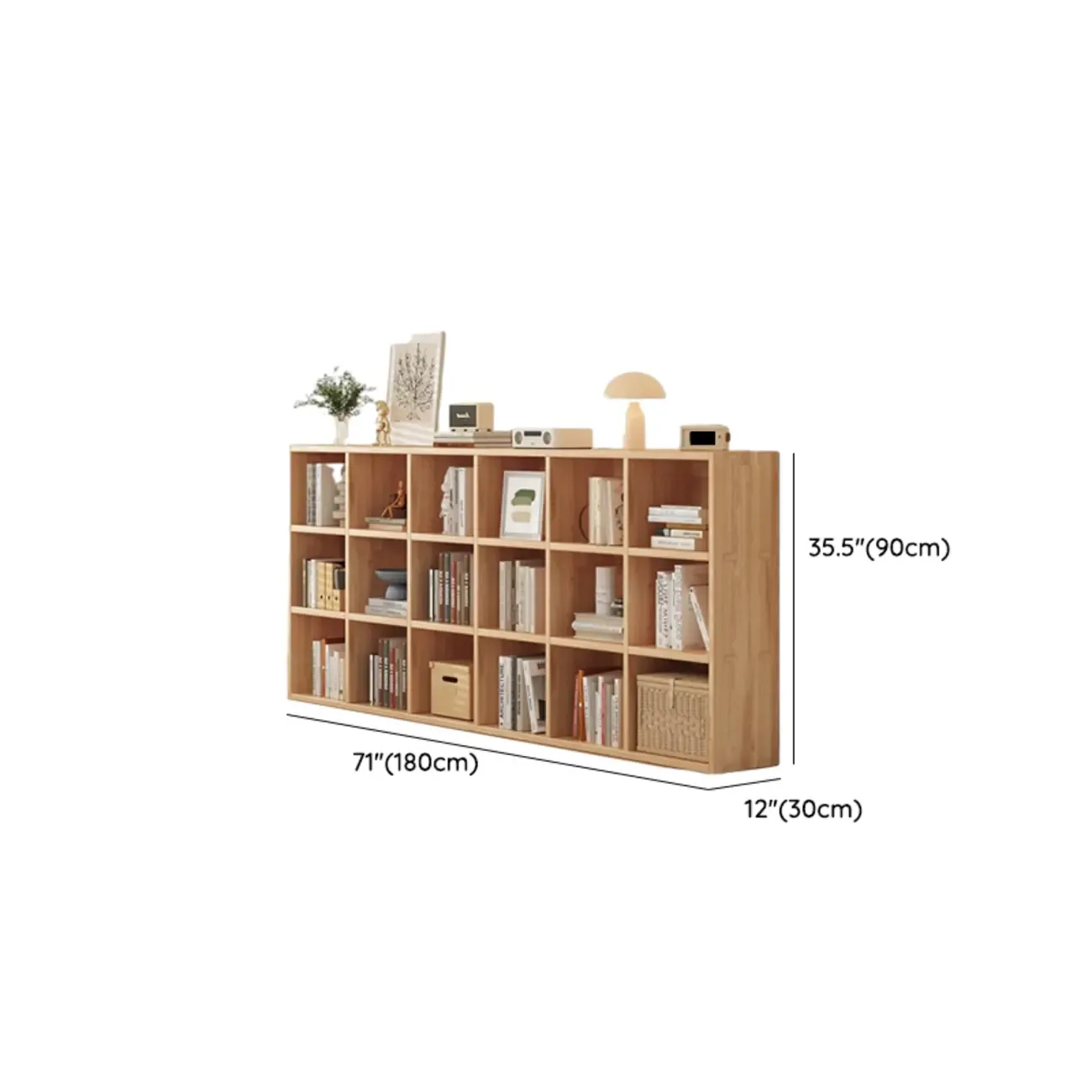 Modern Modular Rectangular Lateral Pine Wood Bookcase Image - 26