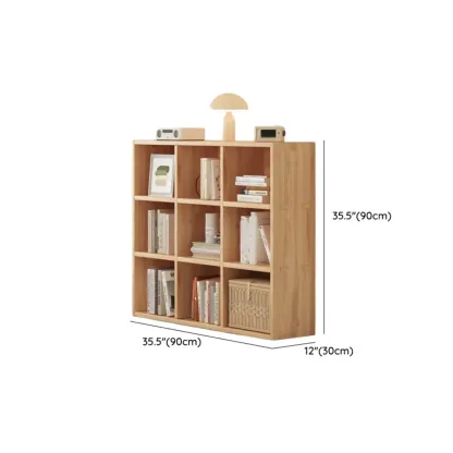 Modern Modular Rectangular Lateral Pine Wood Bookcase Image - 30