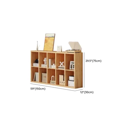 Modern Modular Rectangular Lateral Pine Wood Bookcase Image - 31