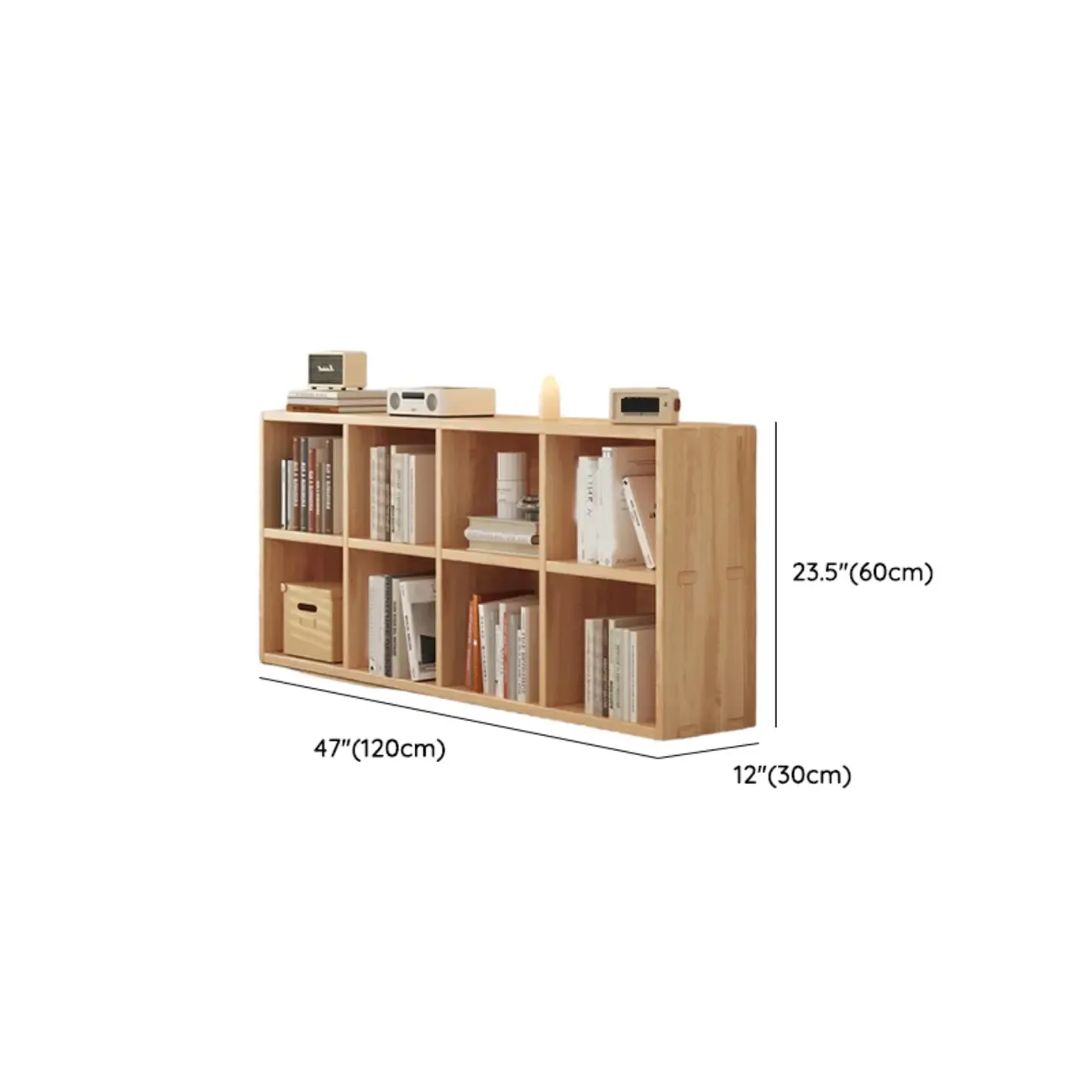 Modern Modular Rectangular Lateral Pine Wood Bookcase Image - 33