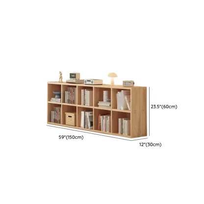 Modern Modular Rectangular Lateral Pine Wood Bookcase Image - 34