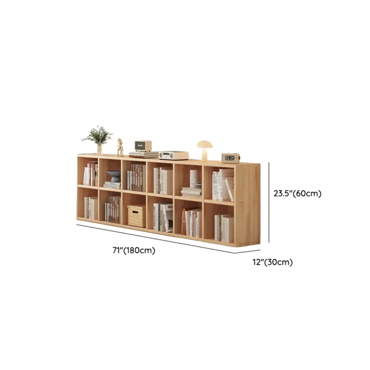 Modern Modular Rectangular Lateral Pine Wood Bookcase Image - 35