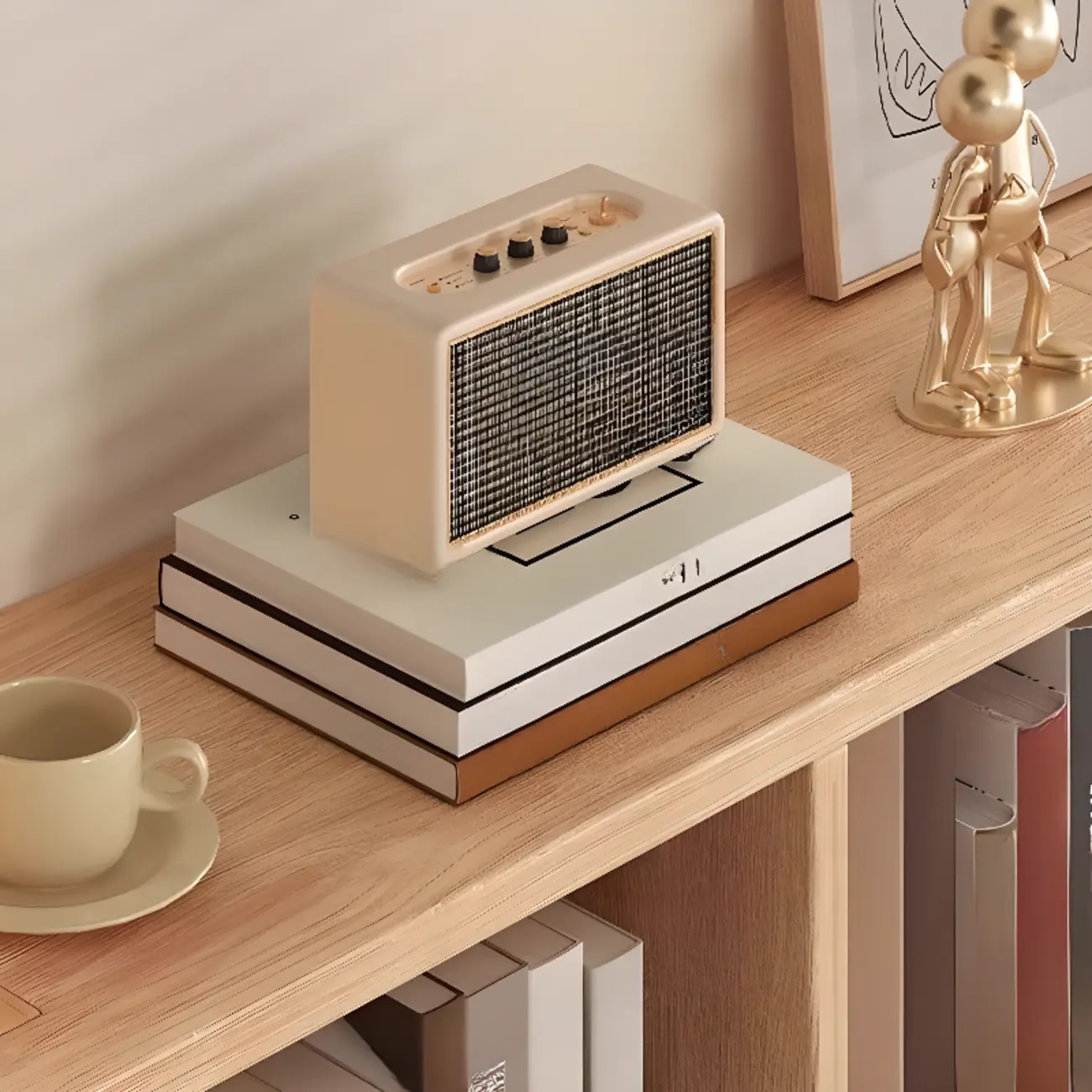 Simple Horizontal Short Natural Wood 2 Shelves Bookcase Image - 12 | homeyfad