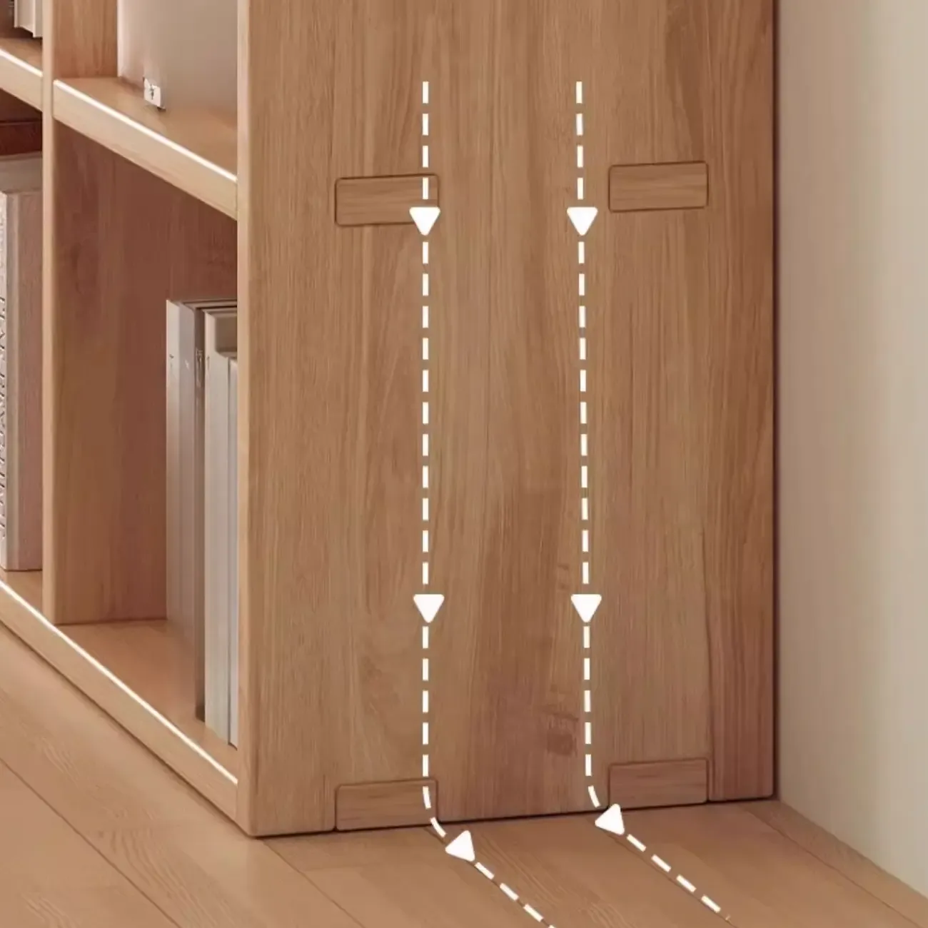 Simple Horizontal Short Natural Wood 2 Shelves Bookcase Image - 14