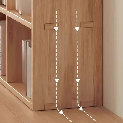 Simple Horizontal Short Natural Wood 2 Shelves Bookcase Image - 14