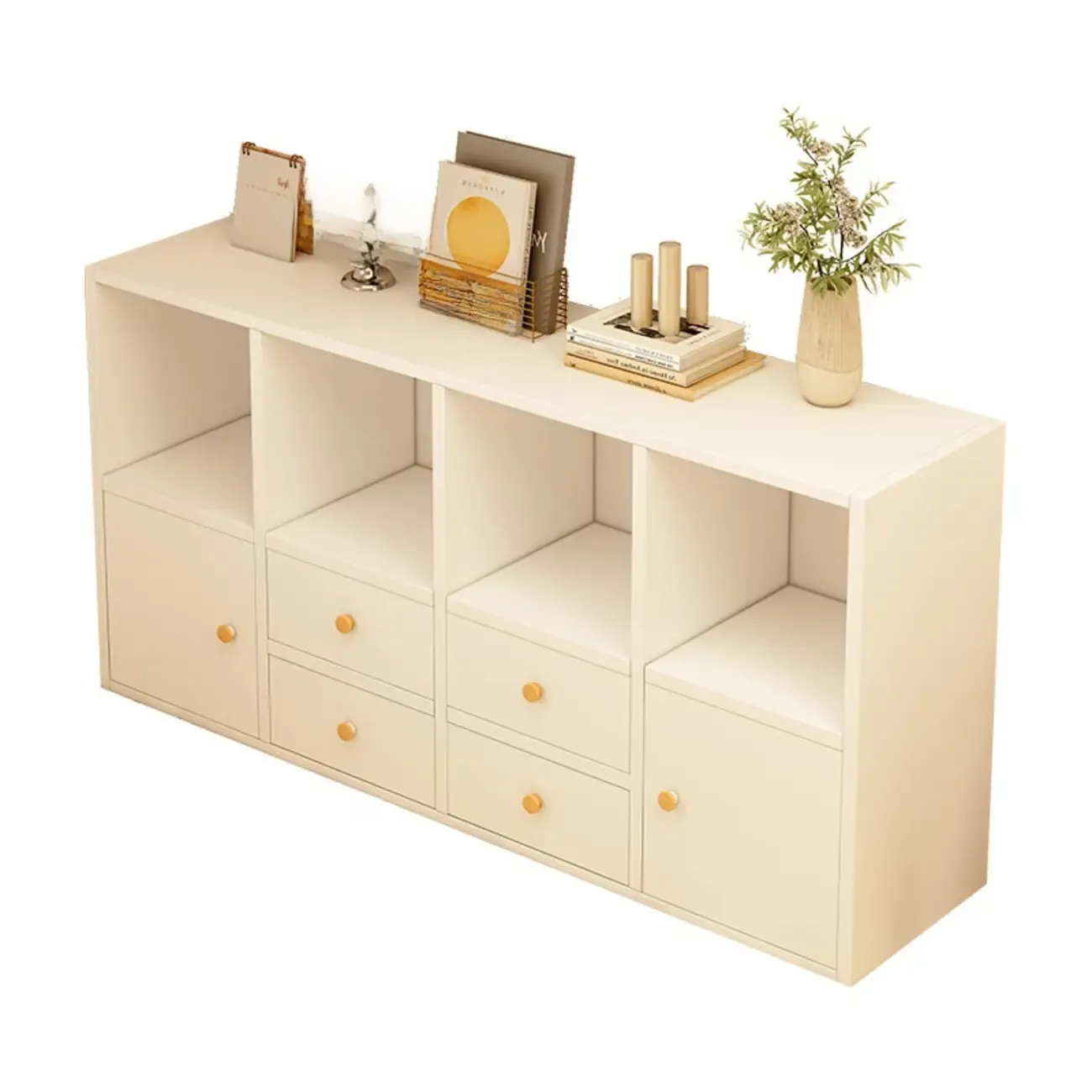 Modern Wooden Compact Office Storage Withe Bookcase Image - 2
