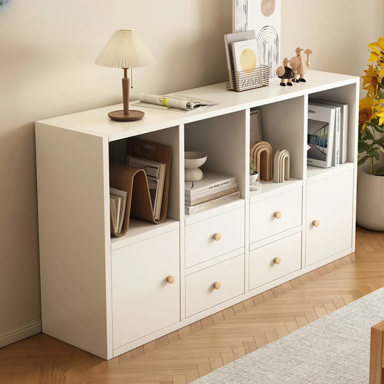 Modern Wooden Compact Office Storage Withe Bookcase Image - 6 | homeyfad