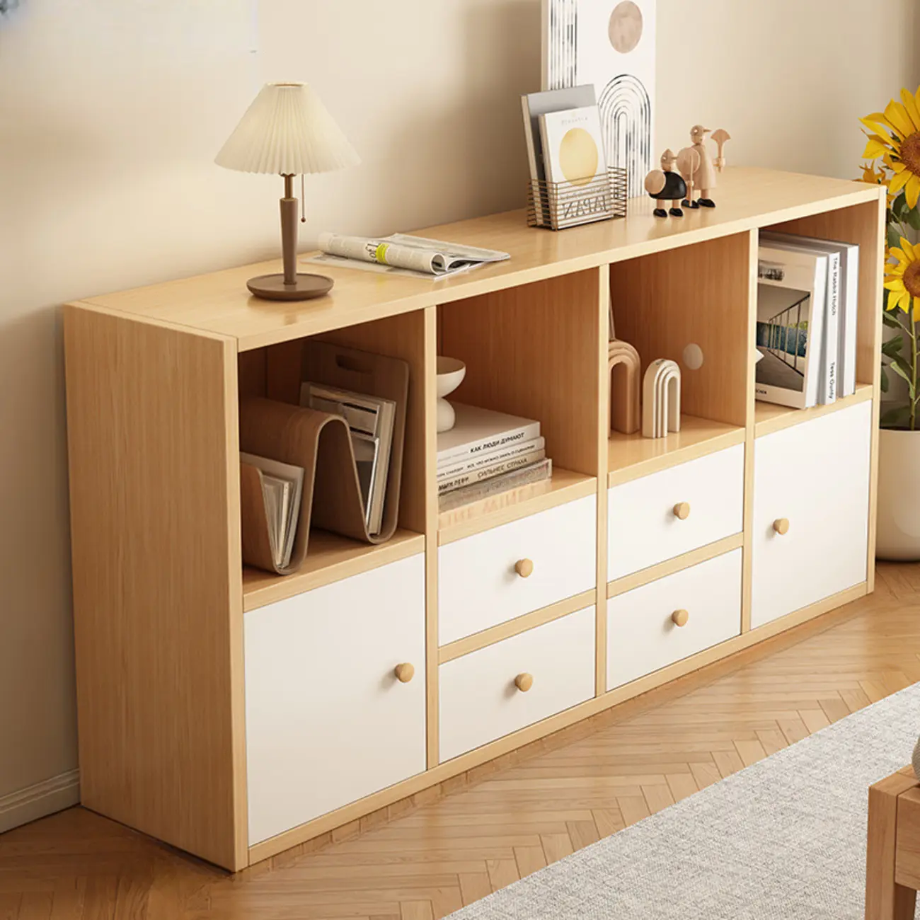 Modern Wooden Compact Office Storage Withe Bookcase Image - 10 | homeyfad