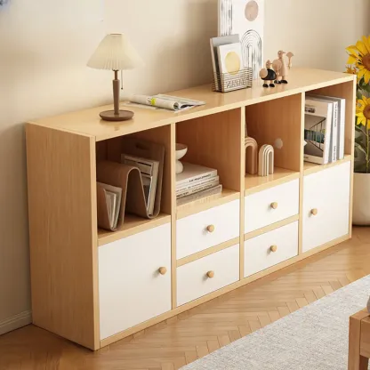 Modern Wooden Compact Office Storage Withe Bookcase Image - 10