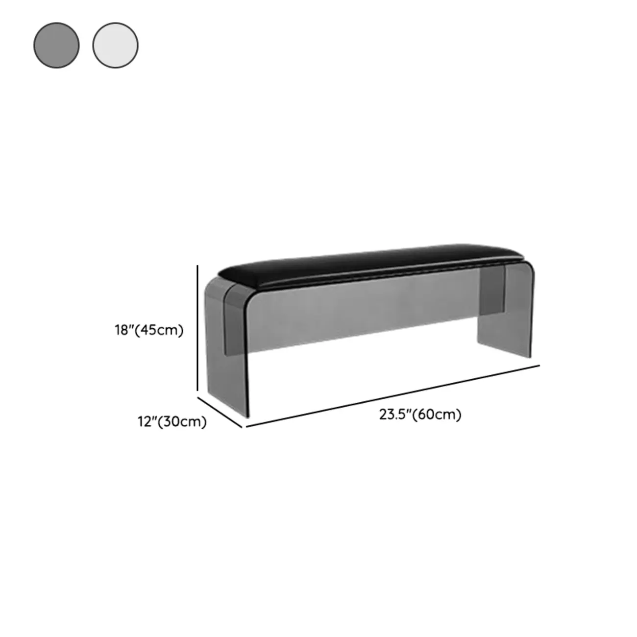 Acrylic Black Upholstered Dining Bench Image - 8 | homeyfad